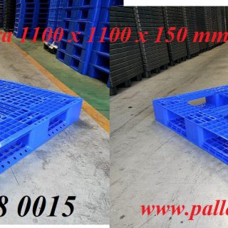 Pallet nhựa 1100x1100x150mm màu xanh