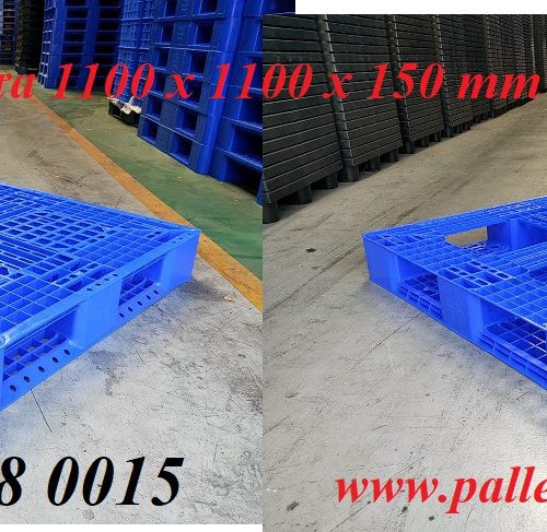 Pallet nhựa 1100x1100x150mm màu xanh