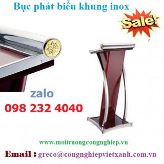 Bục phát biểu khung inox màu nâu đỏ