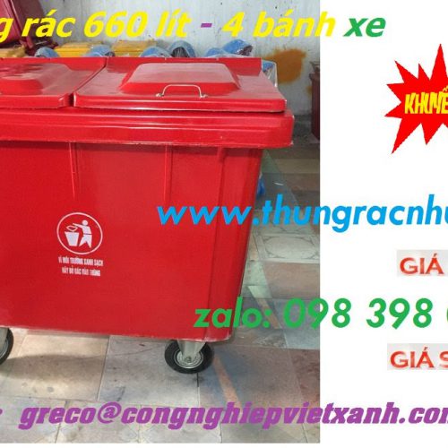 Thùng rác nhựa composite 660 lít ,1000 lít