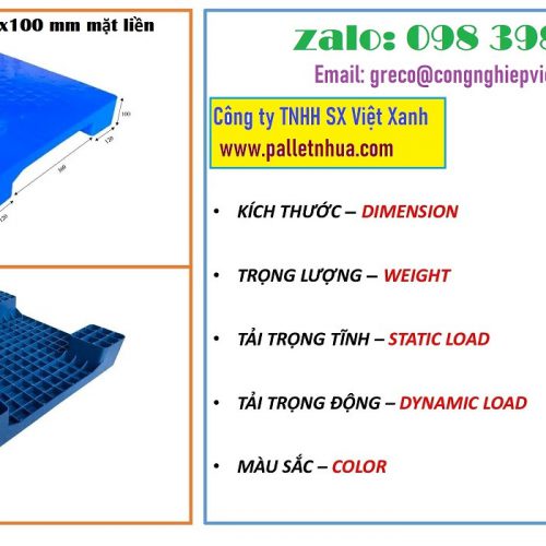 ﻿ Pallet mặt bít 600x600x100 mm.