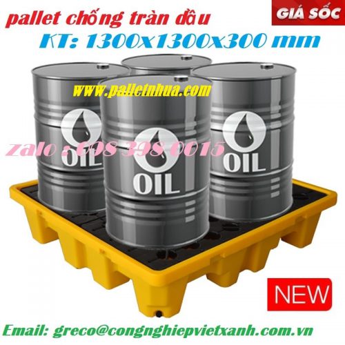 Pallet chống tràn dầu – sàn nhựa chống tràn