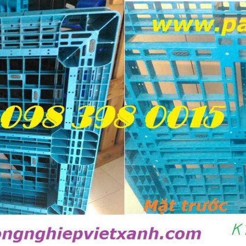 Pallet nhựa 1100x1100x150 xanh