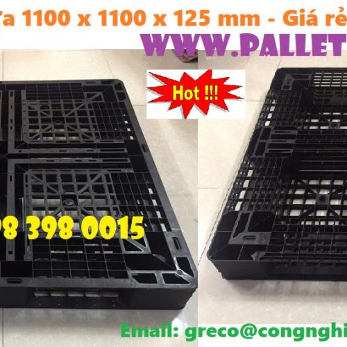 cung cấp pallet nhựa màu xanh kích thước 1100x1100x120mm